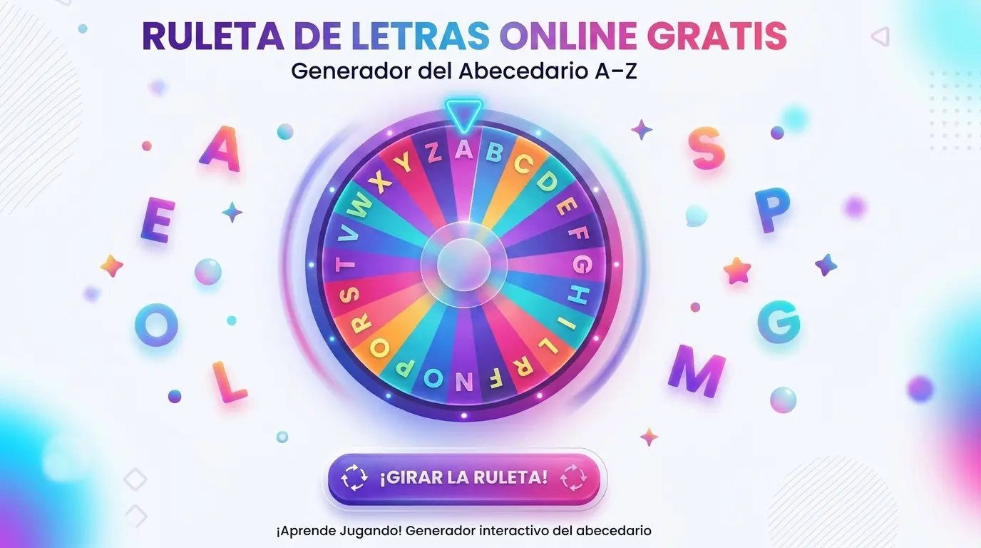 Ruleta de letras online gratis del abecedario español con Ñ girando al azar